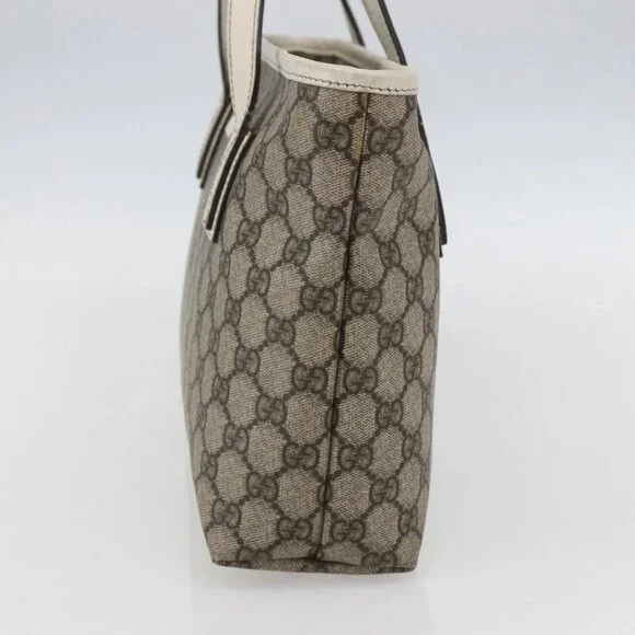 GUCCI GG Supreme Tote Bag PVC Beige Silver - Picture 7 of 16